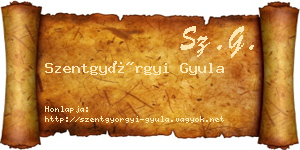 Szentgyörgyi Gyula névjegykártya