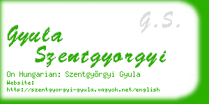 gyula szentgyorgyi business card