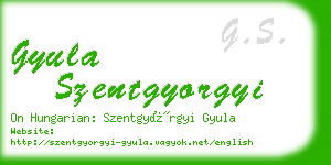 gyula szentgyorgyi business card